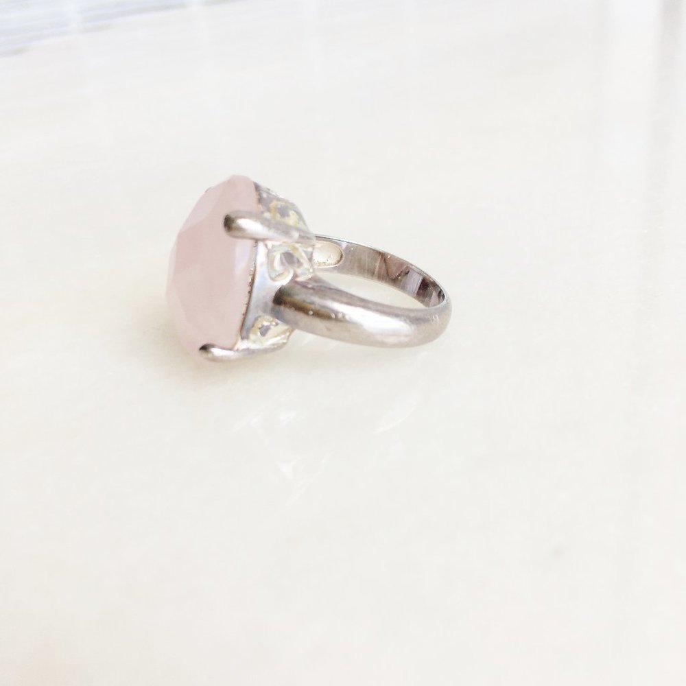 Rose Quartz 925 Sterling Silver Ring